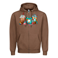 Chestnut Dentist Coffee Cups Zipper Hoodie - FaDigitalArtStudio