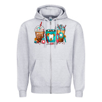 Heather Grey Dentist Coffee Cups Zipper Hoodie - FaDigitalArtStudio