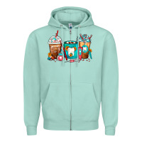 Seafoam Dentist Coffee Cups Zipper Hoodie - FaDigitalArtStudio