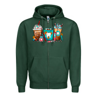 Sports Green Dentist Coffee Cups Zipper Hoodie - FaDigitalArtStudio
