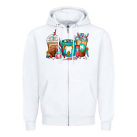 White Dentist Coffee Cups Zipper Hoodie - FaDigitalArtStudio