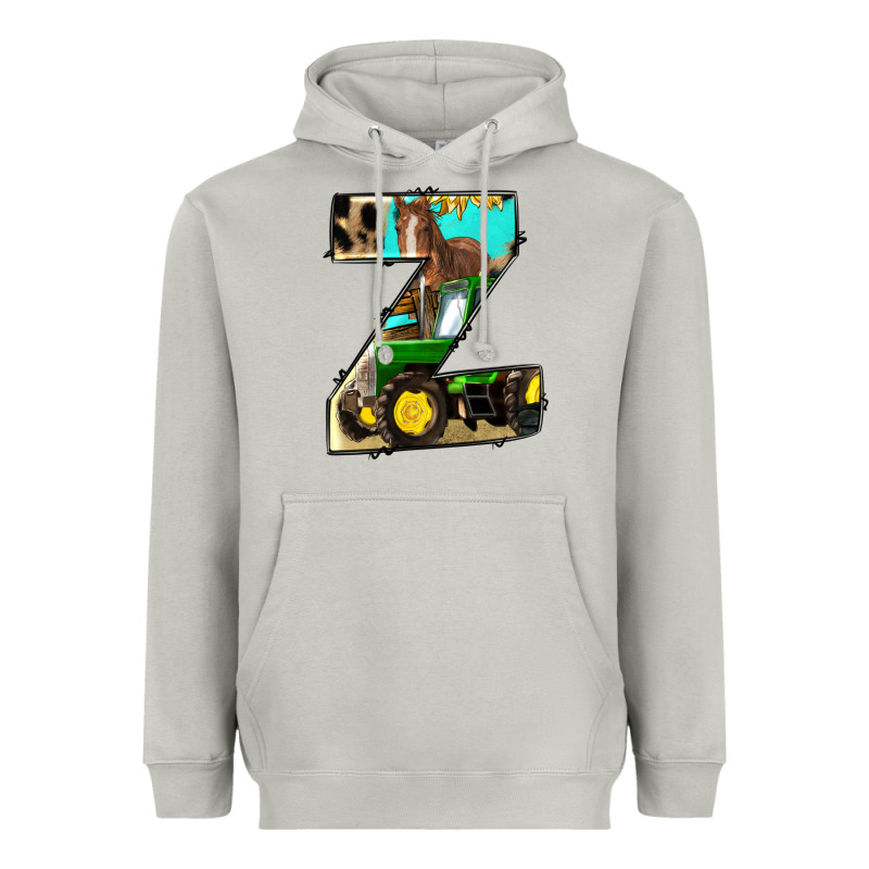 Farm Life Alphabet Lowercase Letters Z Heavyweight Hoodie by BundleAndBundleShop | Teevron