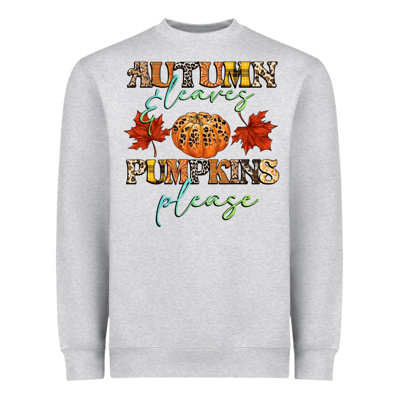 Autumn Leaves And Pumpkins Please Heavyweight Sweatshirt by CowGirlArtShop | Teevron
