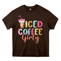 Iced Coffee Girly Heavy Core Tee | Teevron