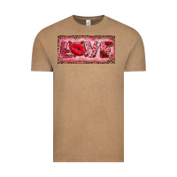 Vintage Coffee Pink Love Kiss Valentine's Day Vintage Tee - RanaPortraitStore