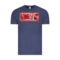 Vintage Denim Pink Love Kiss Valentine's Day Vintage Tee - RanaPortraitStore
