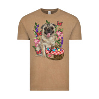 Vintage Coffee Easter pug Vintage Tee - RanaPortraitStore