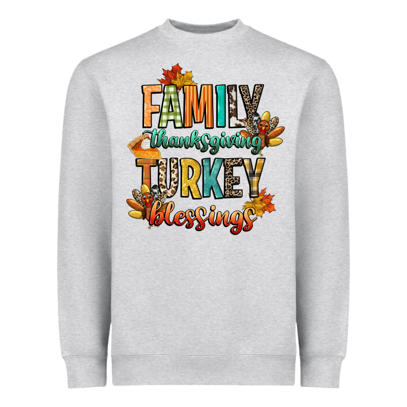 Family Thanksgiving Turkey Blessing Heavyweight Sweatshirt by CowGirlArtShop | Teevron
