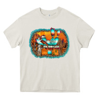 Cream western cactus Heavy Core Tee - AdoDesignShop