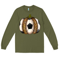 Army Green Soccer Pumpkin Long Sleeve Tee - texasbilliewilder
