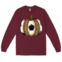 Burgundy Soccer Pumpkin Long Sleeve Tee - texasbilliewilder