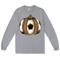 Heather Grey Soccer Pumpkin Long Sleeve Tee - texasbilliewilder