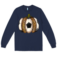 Navy Soccer Pumpkin Long Sleeve Tee - texasbilliewilder