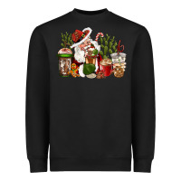 Black western santa cowboy coffe cups christmas Heavyweight Sweatshirt - CowGirlArtShop