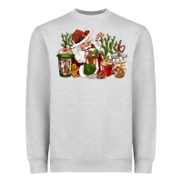 Heather Grey western santa cowboy coffe cups christmas Heavyweight Sweatshirt - CowGirlArtShop