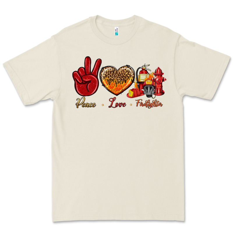 Peace Love Firefighter Premium Tee by NancyCooperArtShop | Teevron