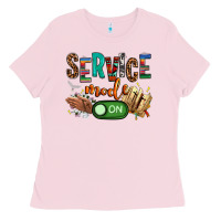 Bubblegum Pink service mode on woman version Ladies Tee - NancyCooperArtShop