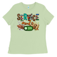 Matcha service mode on woman version Ladies Tee - NancyCooperArtShop