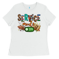 White service mode on woman version Ladies Tee - NancyCooperArtShop