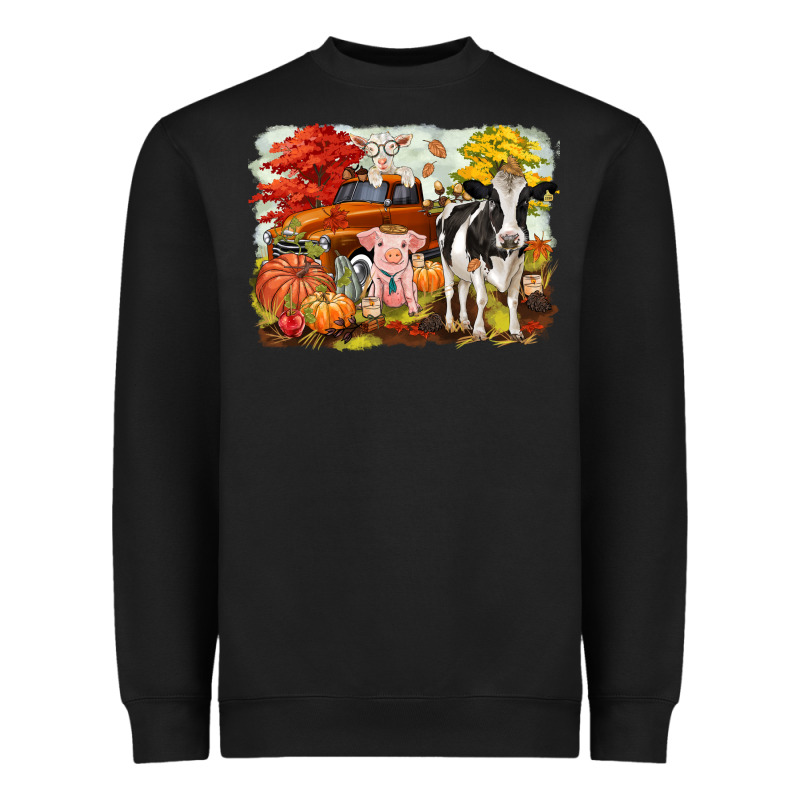 Fall Farm Animals Heavyweight Sweatshirt by CowGirlArtShop | Teevron