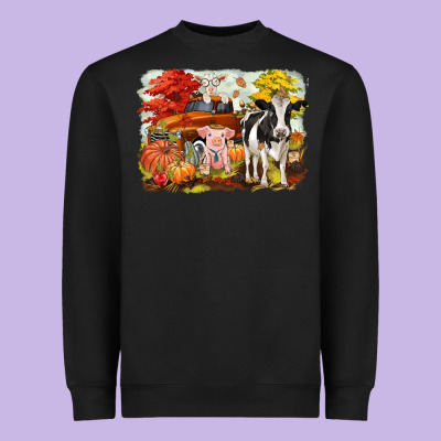 Fall Farm Animals Heavyweight Sweatshirt Designed By Cowgirlartshop