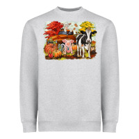 Heather Grey fall farm animals Heavyweight Sweatshirt - CowGirlArtShop