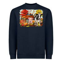 Navy fall farm animals Heavyweight Sweatshirt - CowGirlArtShop