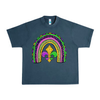 Midnight Navy mardi gras fleur de lis rainbow Urban Heavy Tee - JahusDesignShop