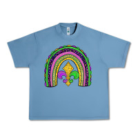 Pebble Blue mardi gras fleur de lis rainbow Urban Heavy Tee - JahusDesignShop
