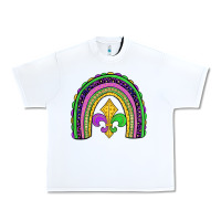 White mardi gras fleur de lis rainbow Urban Heavy Tee - JahusDesignShop