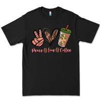 Black peace love coffee Premium Tee - NancyCooperArtShop