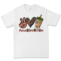 White peace love coffee Premium Tee - NancyCooperArtShop