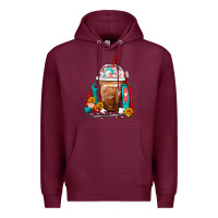 Burgundy Dentist Frappe Coffee Premium Hoodie - FaDigitalArtStudio