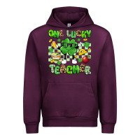Mauve Wine one lucky teacher Urban Hoodie - Artiststas