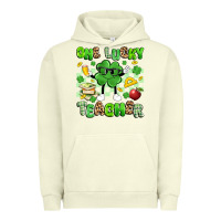 Pigment Pistachio one lucky teacher Urban Hoodie - Artiststas