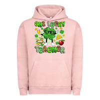 Pigment Salmon one lucky teacher Urban Hoodie - Artiststas