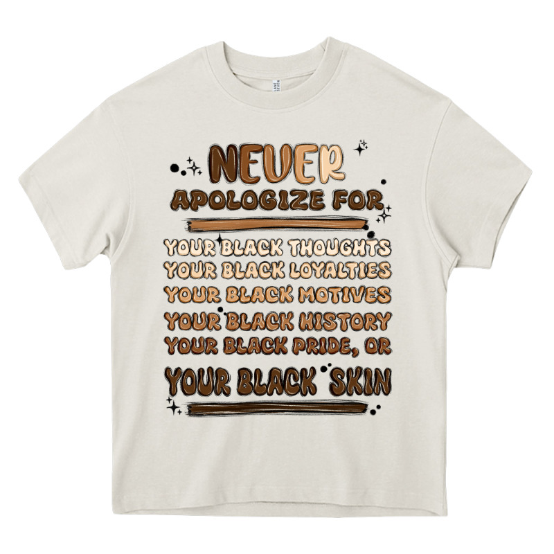 Never Apologize Heavy Core Tee by MaliasSmallBusiness | Teevron