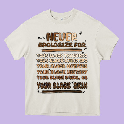 Never Apologize Heavy Core Tee Designed By Maliassmallbusiness