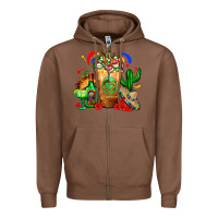 Chestnut Mexican Cold Drink With Cactus Sombrero And Tequil Zipper Hoodie - FaDigitalArtStudio