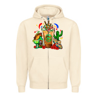 Sandshell Mexican Cold Drink With Cactus Sombrero And Tequil Zipper Hoodie - FaDigitalArtStudio