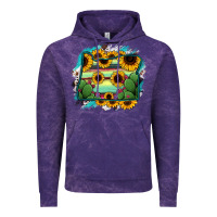 Cloud Purple Oregon Map Sunflower Cactus Serape Vintage Hoodie - RanaPortraitStore