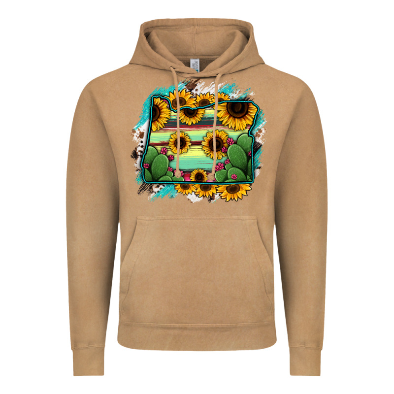 Oregon Map Sunflower Cactus Serape Vintage Hoodie by RanaPortraitStore | Teevron