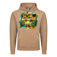 Vintage Coffee Oregon Map Sunflower Cactus Serape Vintage Hoodie - RanaPortraitStore