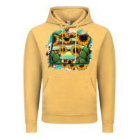 Vintage Mustard Oregon Map Sunflower Cactus Serape Vintage Hoodie - RanaPortraitStore