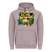 Vintage Zinc Oregon Map Sunflower Cactus Serape Vintage Hoodie - RanaPortraitStore
