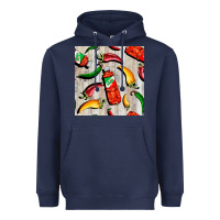 Navy mexican chili and pepper seamless pattern Heavyweight Hoodie - BundleAndBundleShop