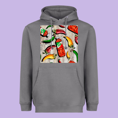 Mexican Chili And Pepper Seamless Pattern Heavyweight Hoodie Designed By Bundleandbundleshop