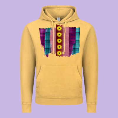 Western Farm Life Sunflower Brush Strokes Vintage Hoodie Designed By Bettercallsaul