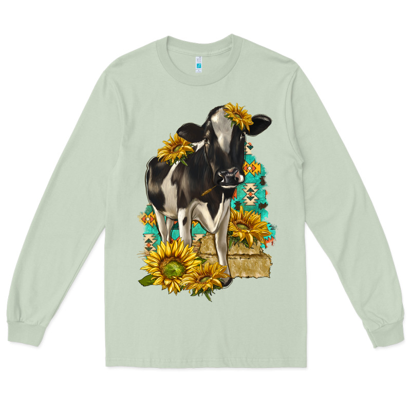 Sunflowers Cow Long Sleeve Tee by texasbilliewilder | Teevron