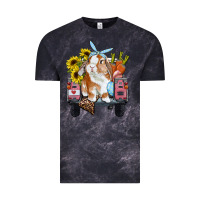Cloud Black Easter truck with bunny sunflowers and eggs Vintage Tee - RanaPortraitStore